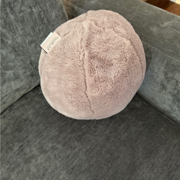 Plush Round Pillow in Soft Pink - Picture 3 of 4